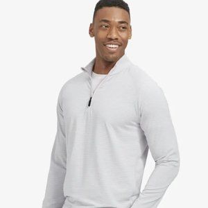 Mizzen+Main CLUBHOUSE PULLOVER Pink And Sea Green Stripe - XL